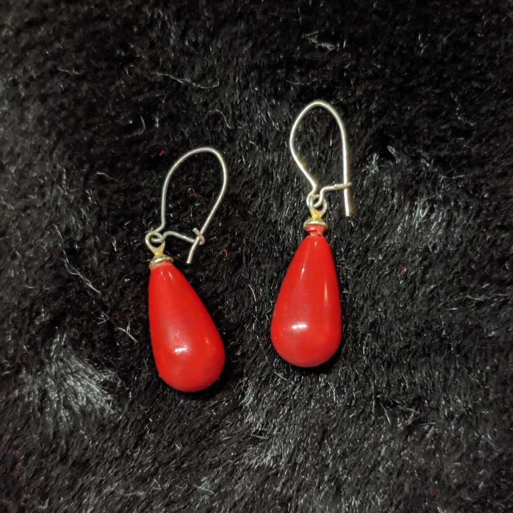 True Vintage Red Drop Earrings